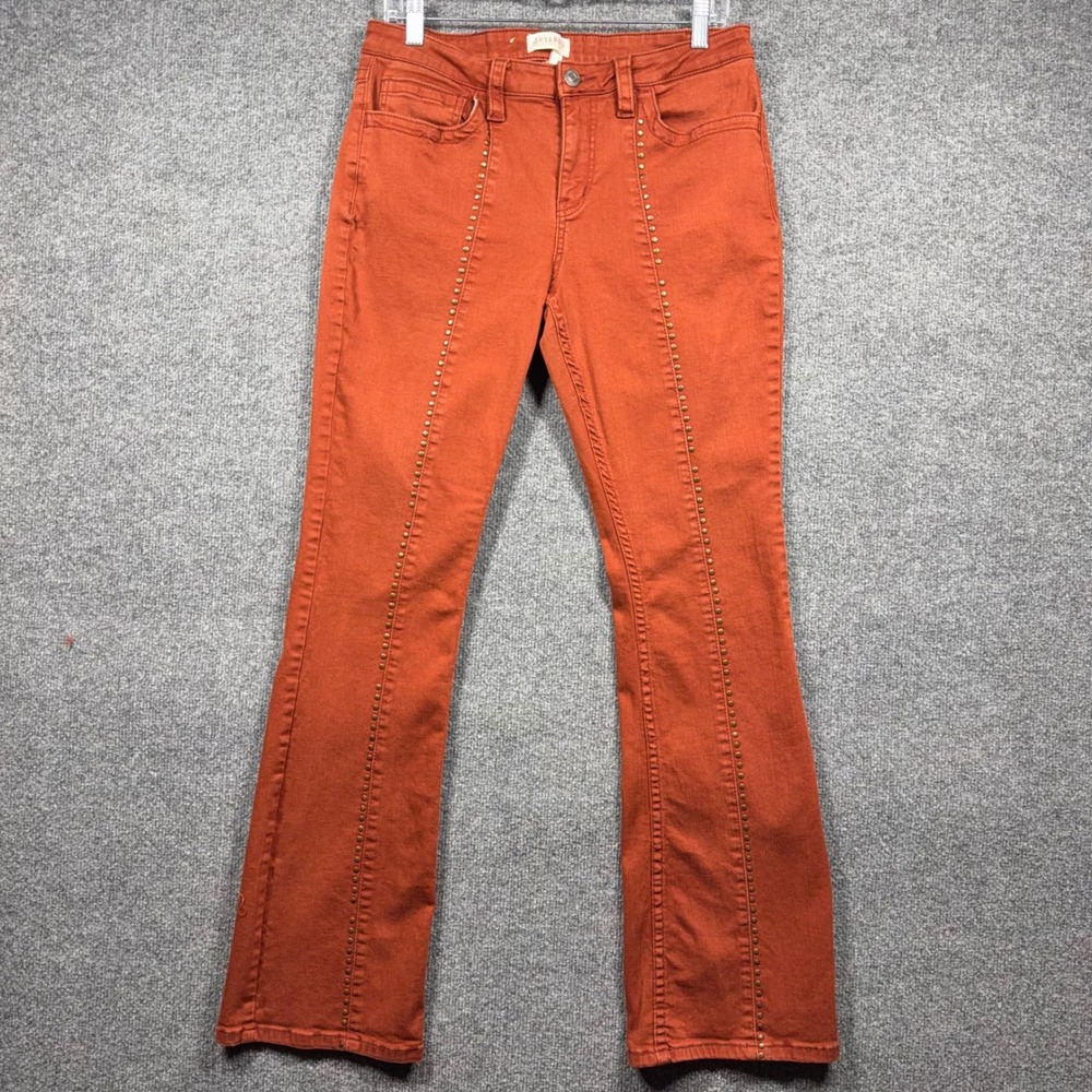 Boot Barn Shyanne Jeans Womens 31 Burnt Orange Bootcut Studded Flare Western